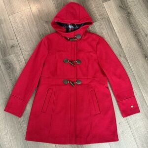 Tommy Hilfiger Red Hooded Toggle Coat XL